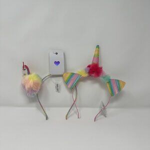 Set of 2 The Children's Place Unicorn Puff Pastel Headbands - New With Tags